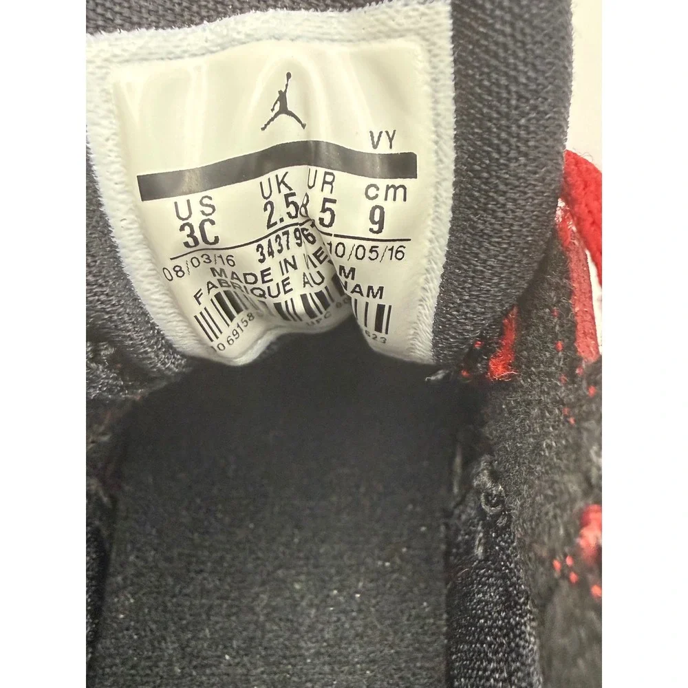 Nike Jordan 7 Retro TD Gym Red Black White Toddler Sneakers 343796-607 Size 3C